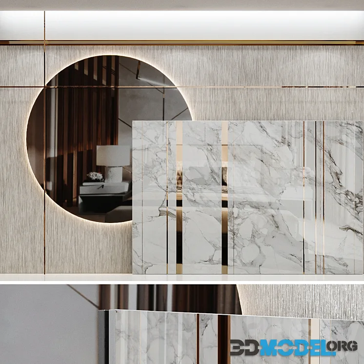 Wall panel with mirror