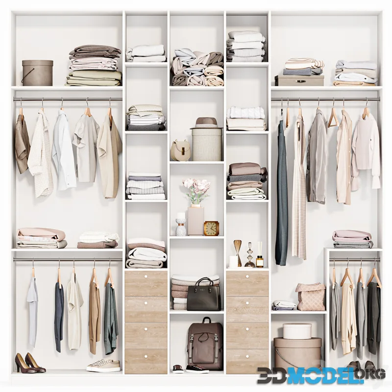 Wardrobe Wardrobe clothing decor posters decorative set