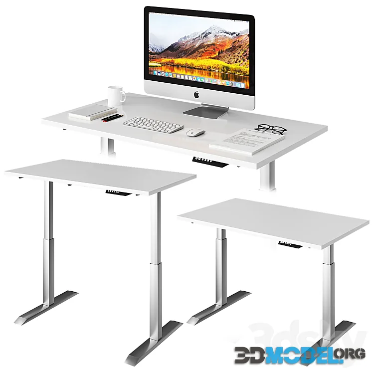 White Lift Desk