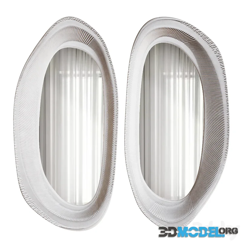 White Papier Mashe Mirror