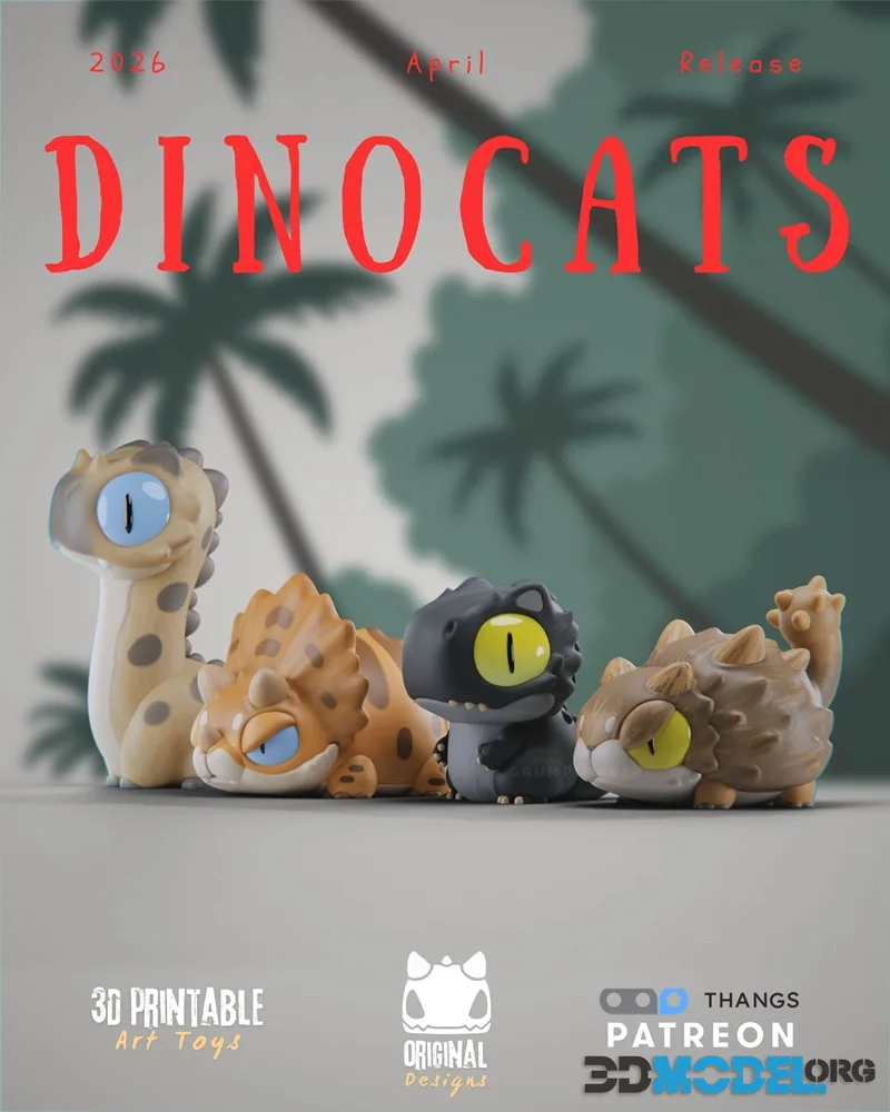 Grumpii Art Toy - Dinocats – Printable