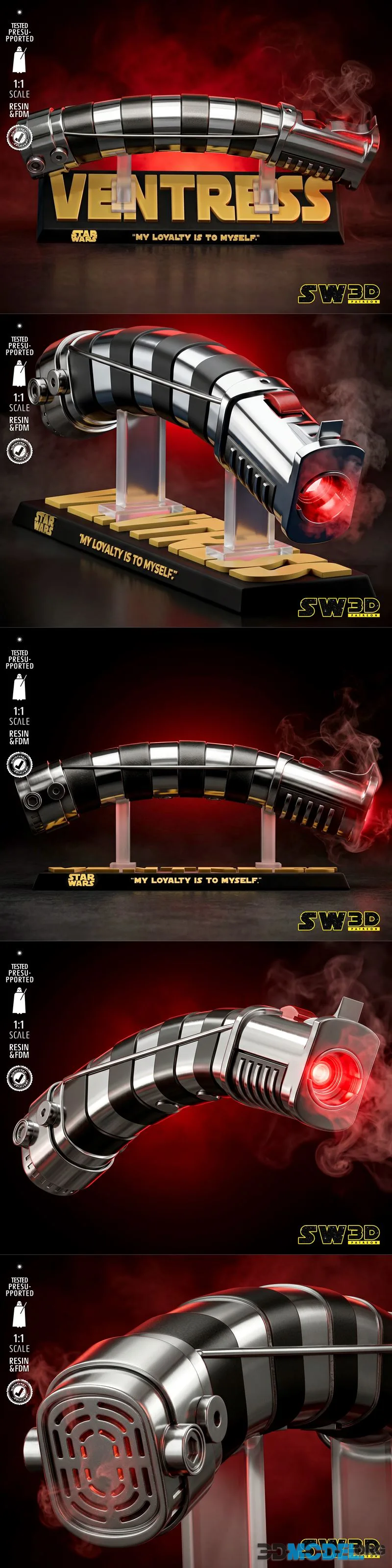 SW3D - Asajj Ventress Lightsaber – Printable