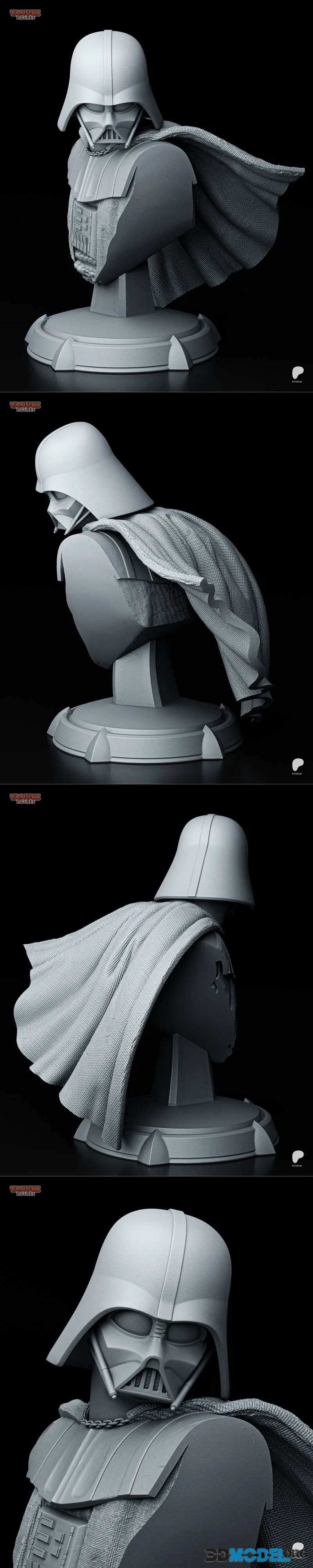 Tanuki Figures - Darth Vader - Star Wars Bust – Printable