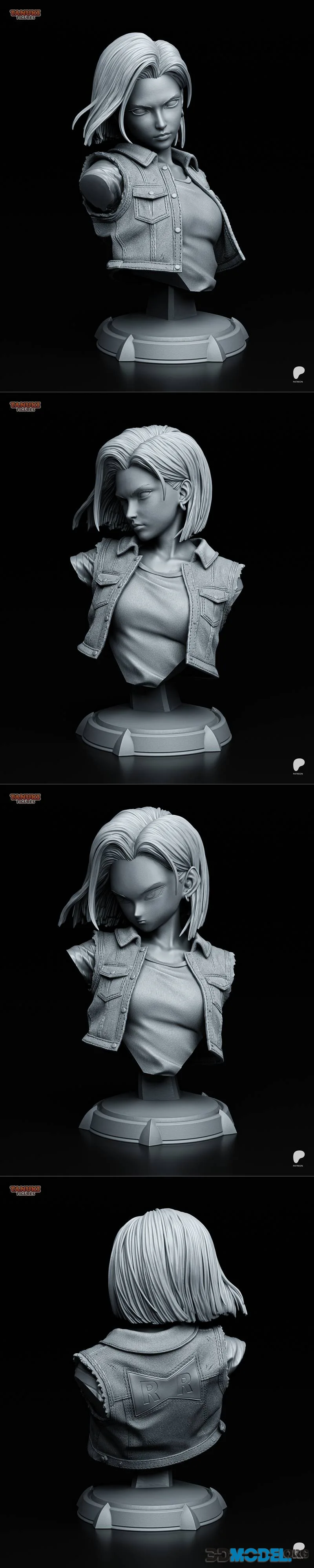 Tanuki Figures - Android 18 - Dragon Ball Z Bust – Printable