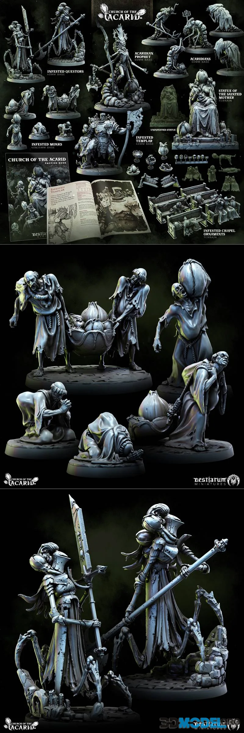Bestiarum Miniatures - Church of the Acarid III January 2026 – Printable