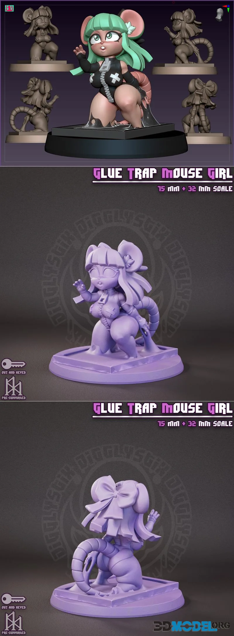 Jigglystix - Glue Trap Mouse Girl – Printable