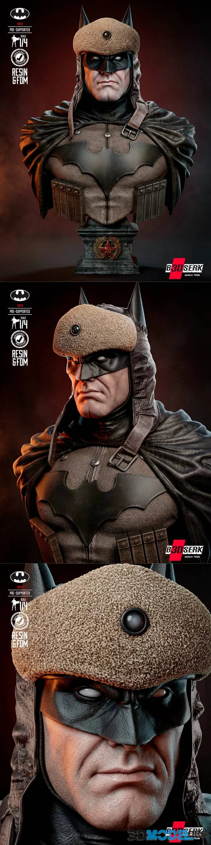 B3DSERK - Batman Red Son Bust Portrait – Printable