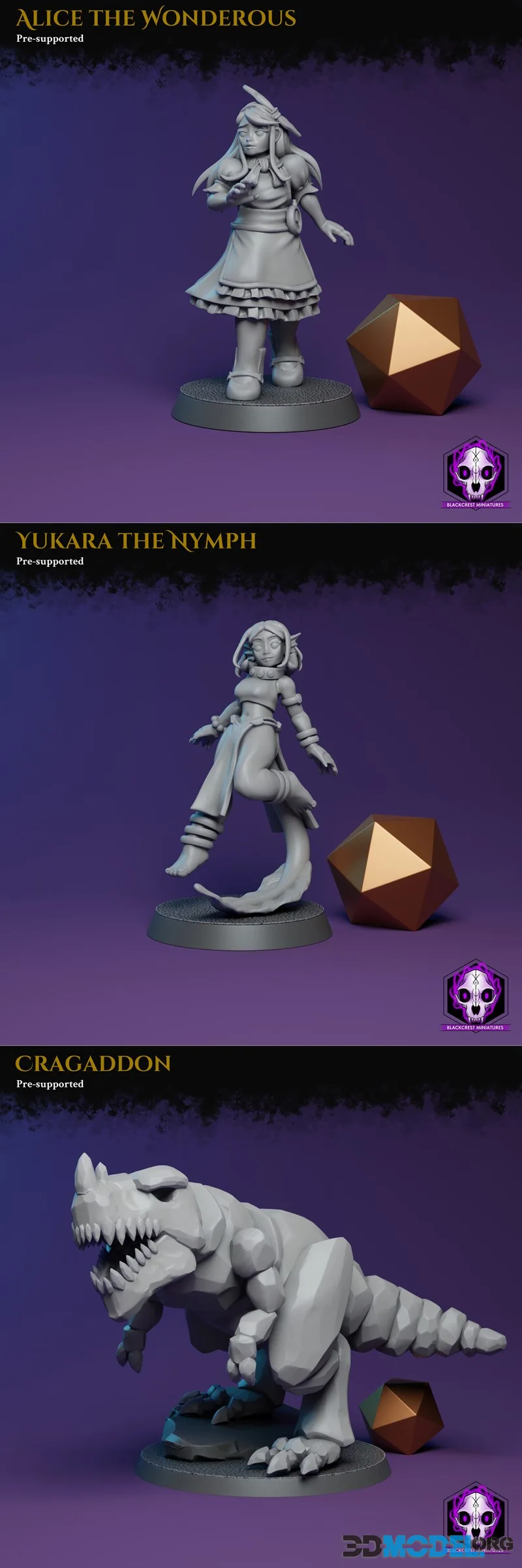 Blackcrest Miniatures - Crestlings and Lovely & Wyrd Miniatures January 2026 – Printable
