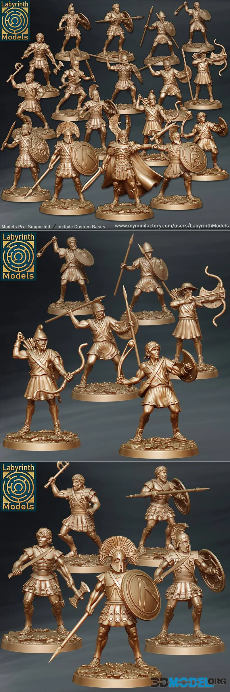 Labyrinth Models - Olympian Warriors January 2026 – Printable