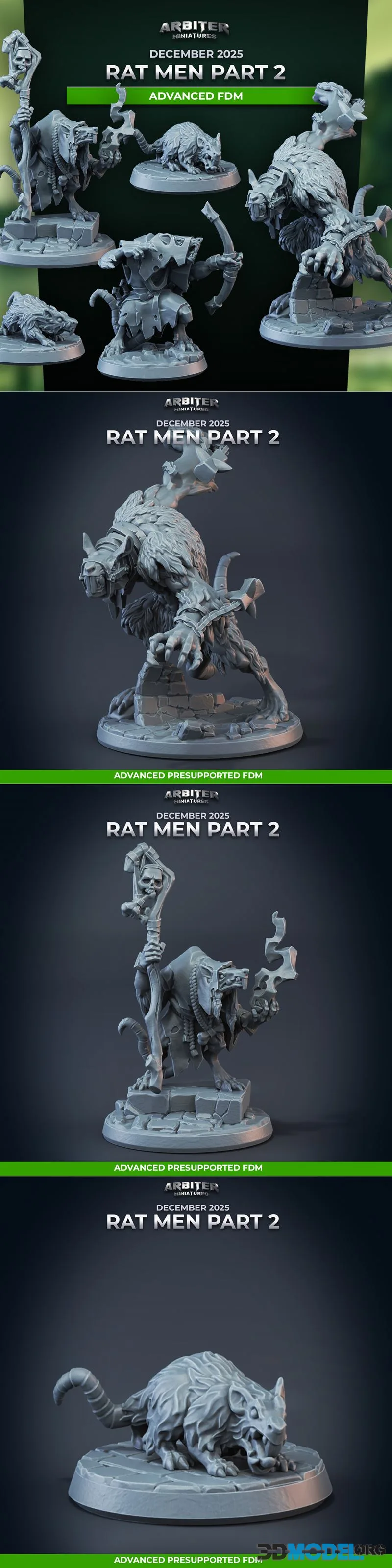 Arbiter Miniatures - Rat Men Part 2 December 2025 – Printable