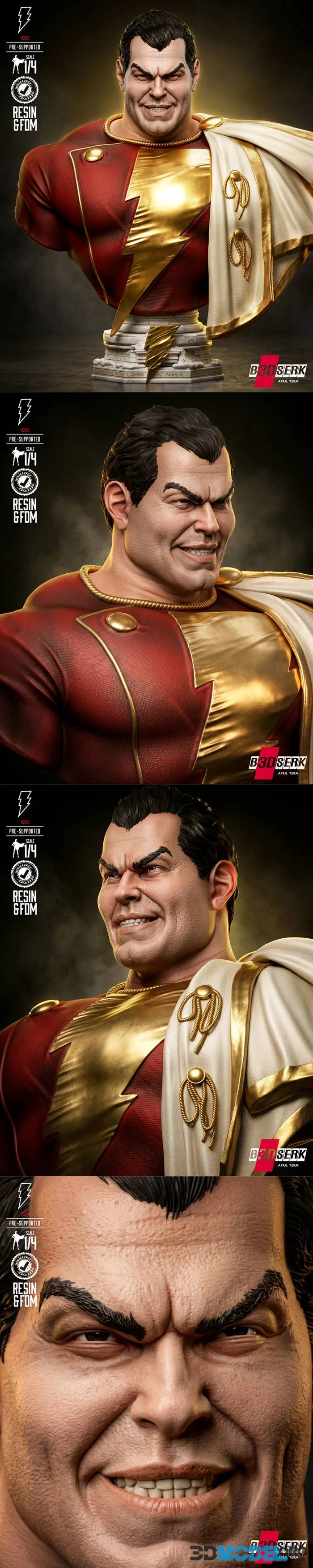 B3DSERK - Shazam Bust Portarit – Printable