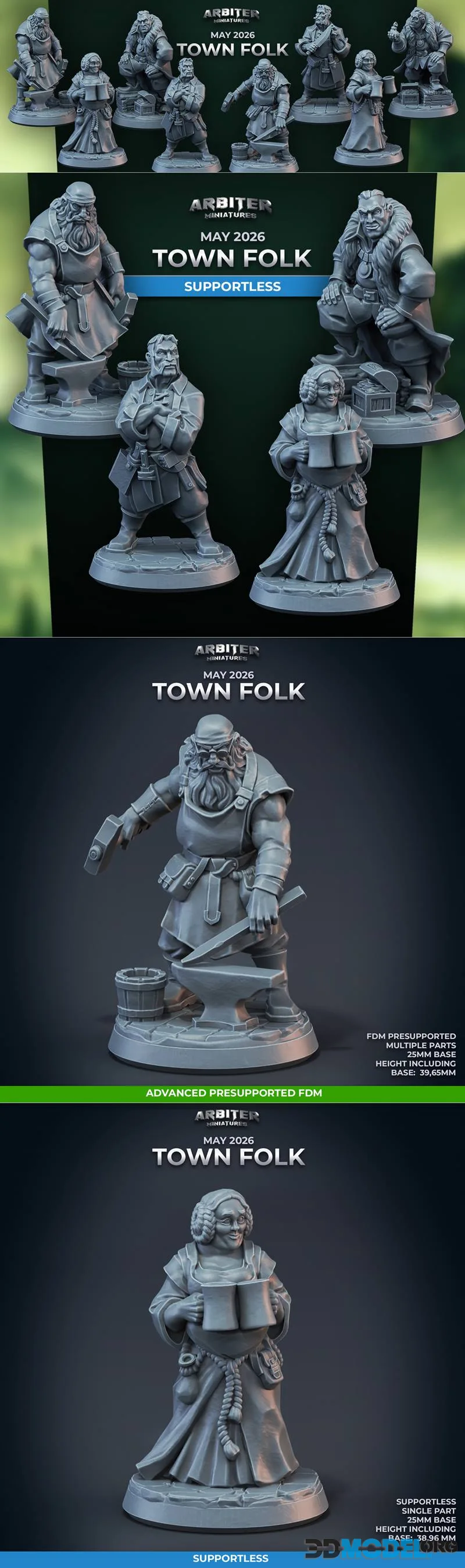 Arbiter Miniatures - Town Folk May 2026 – Printable