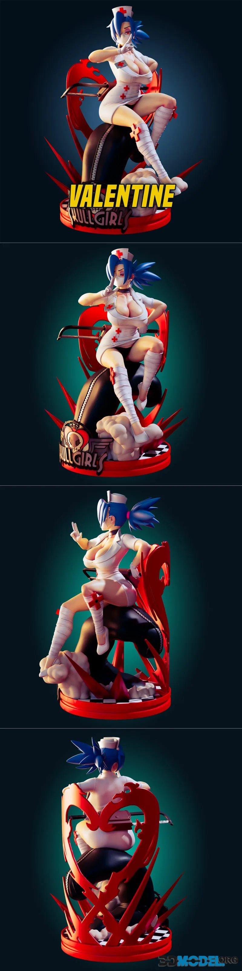 Officer Rhu - Valentine Skullgirls Nurse – Printable