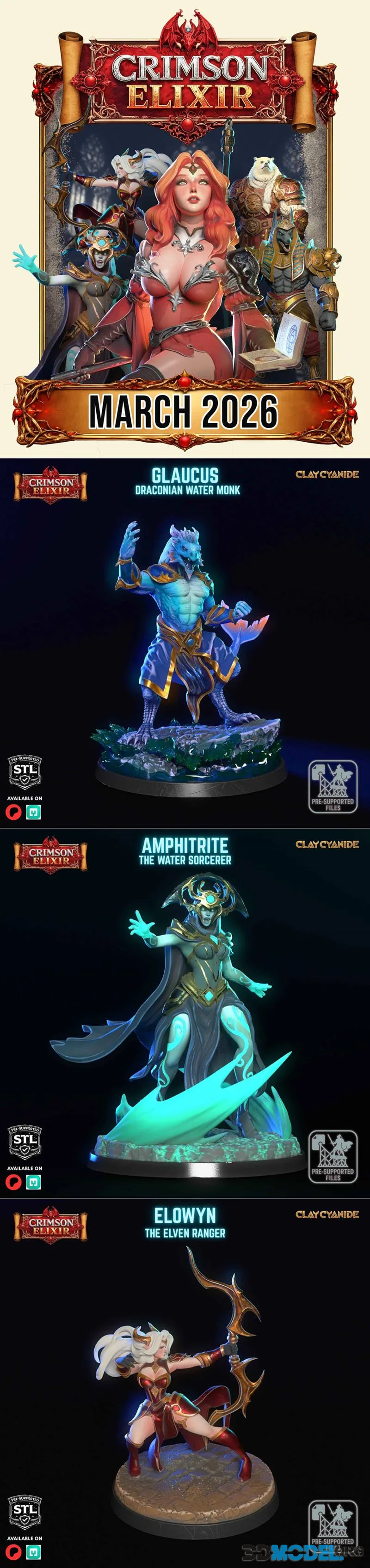 Clay Cyanide Miniatures - Crimson Elixir March 2026 – Printable