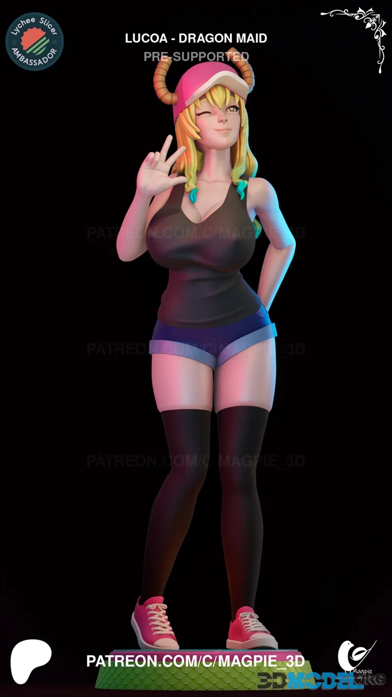 Magpie 3D - Lucoa Quetzalcoatl - Miss Kobayashi's Dragon Maid – Printable