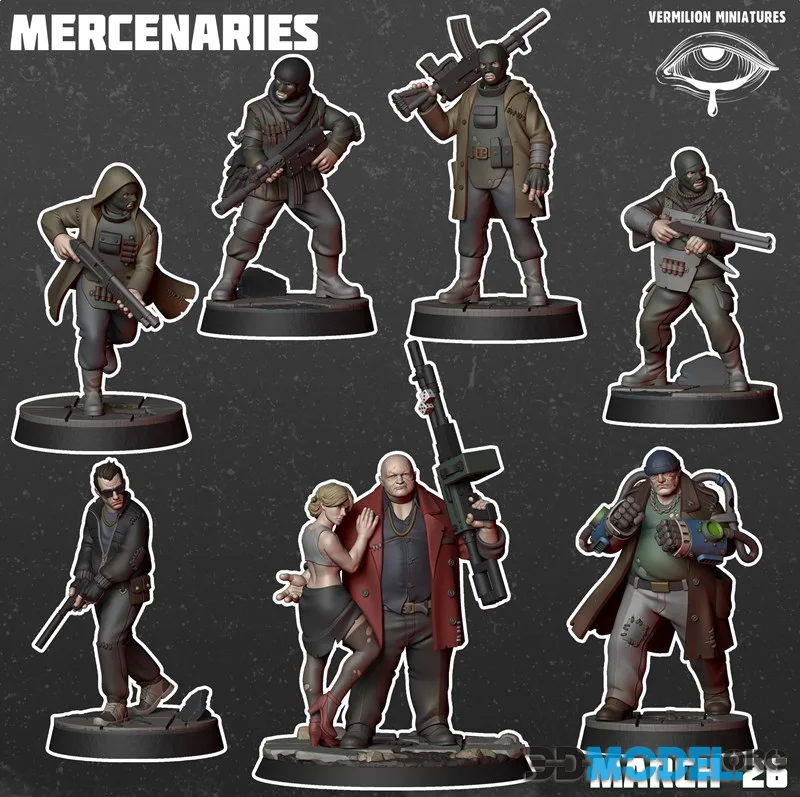 Vermilion Miniatures - Mercenaries Collection March 2026 – Printable