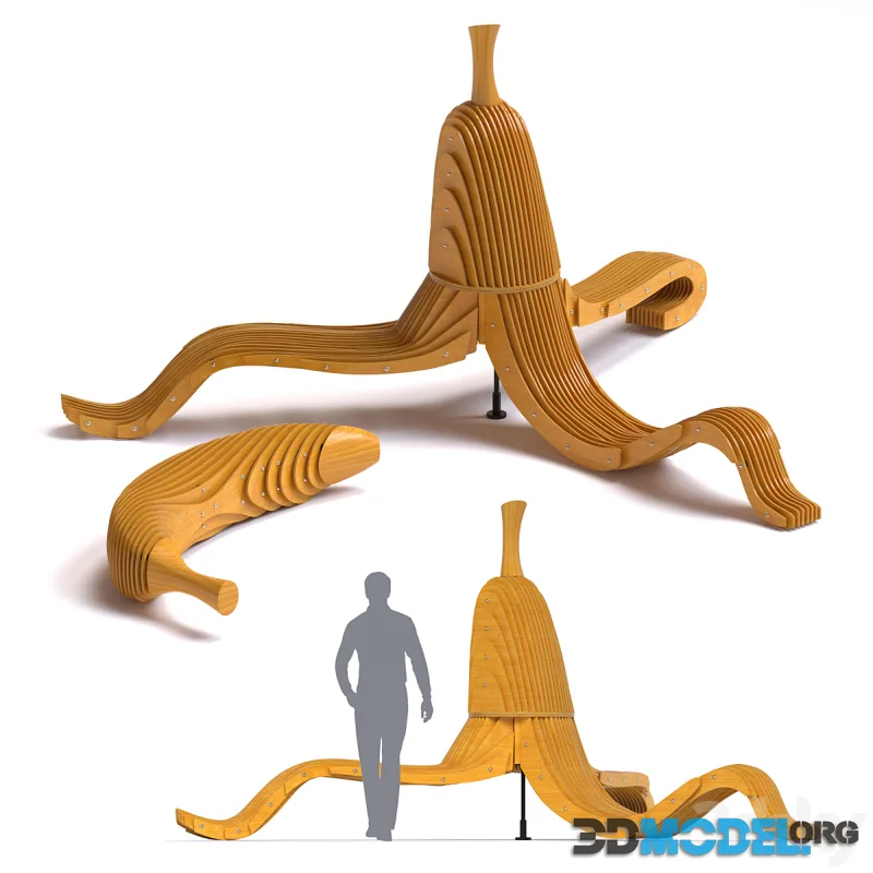 Bench in the shape of banana Banc-nana