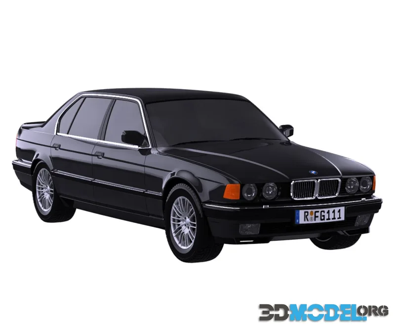 BMW M7 E32 black car