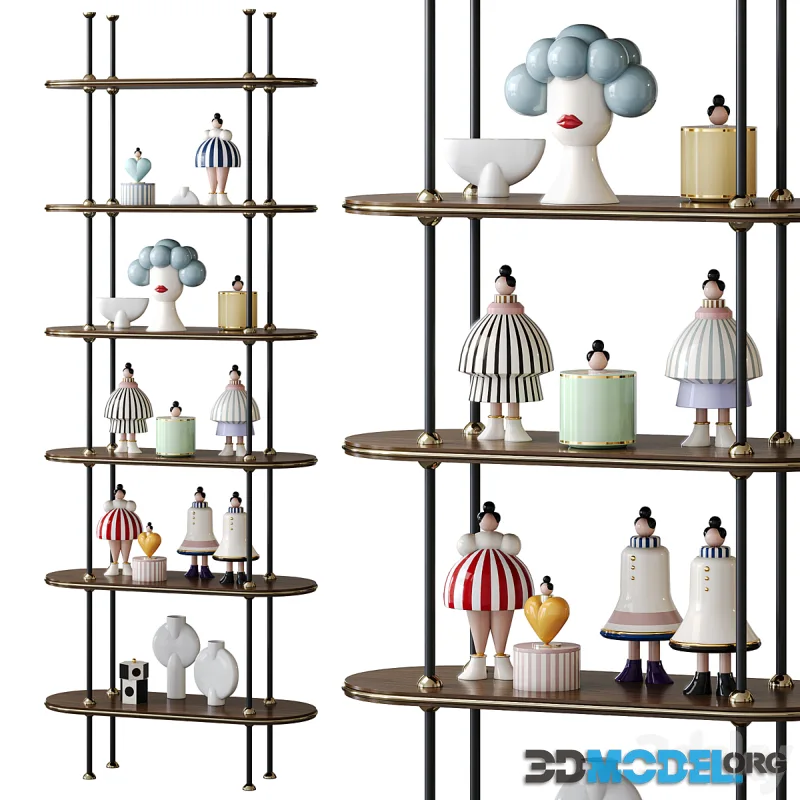 Bookcase MARTIN 2 by MezzoCollection (with decor)