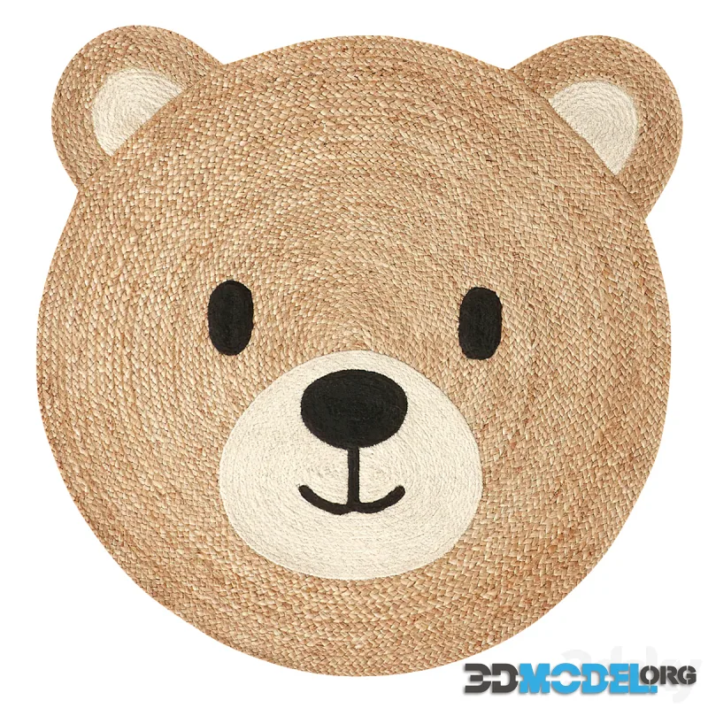 Children's rug made of jute in the form of a bear cub's head, Osora from LA REDOUTE INTERIEURS