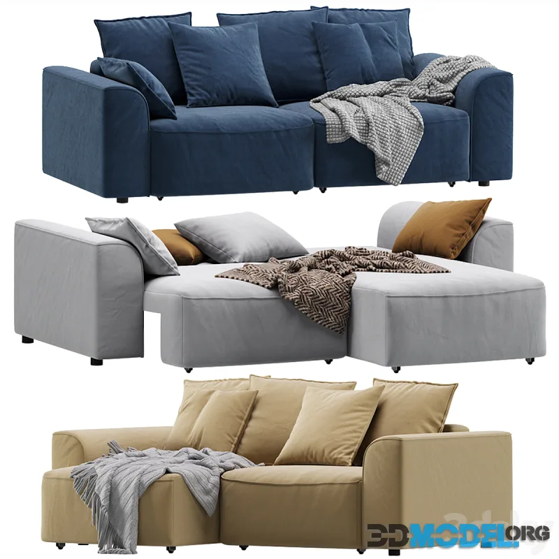 Corner Sofa Napa Velvet Silver by Divan.ru
