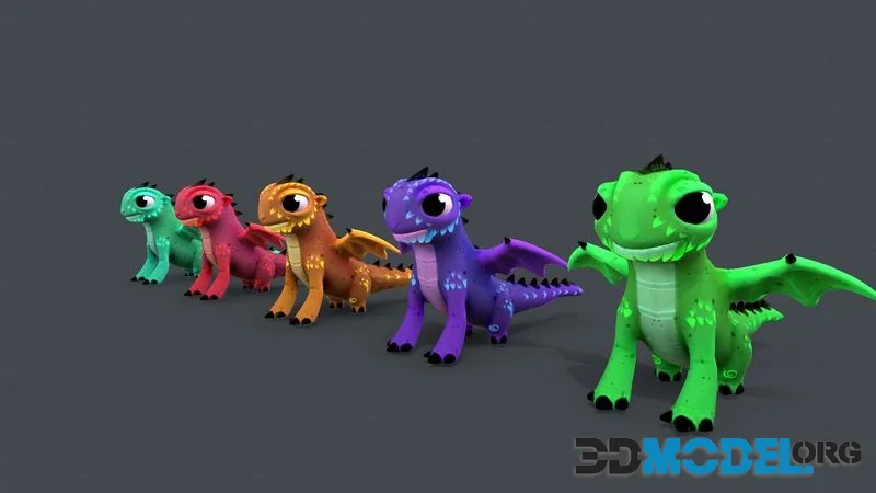Cute Dragon low-poly (PBR)