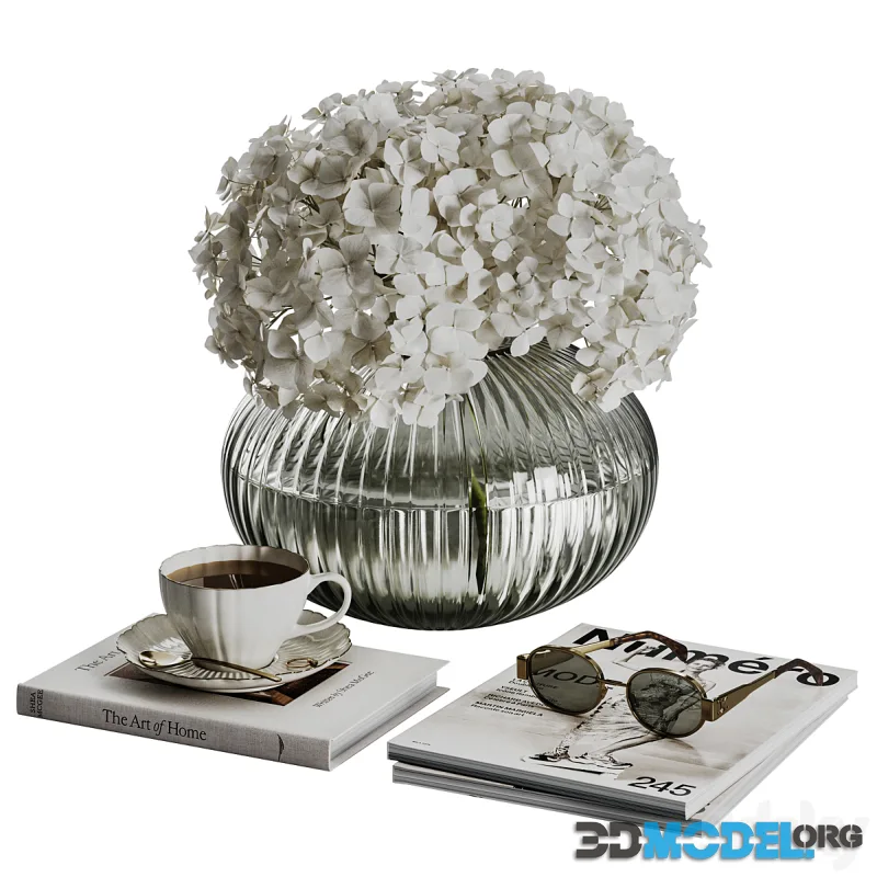 Decorative set 3 Hydrangeas