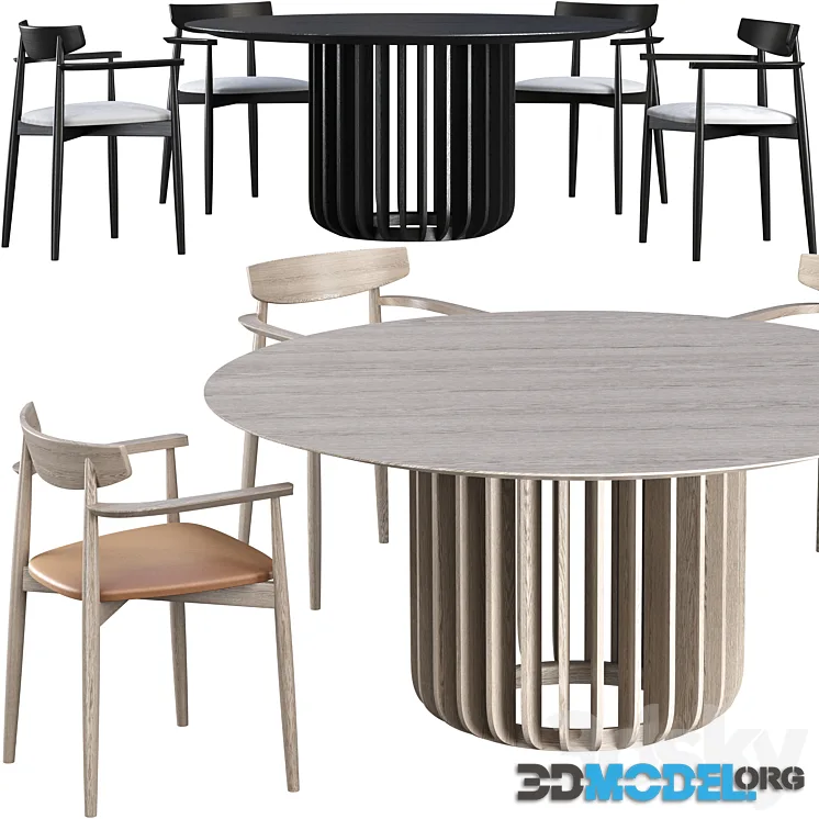 Dining table Miniforms Juice + chair Miniforms Claretta