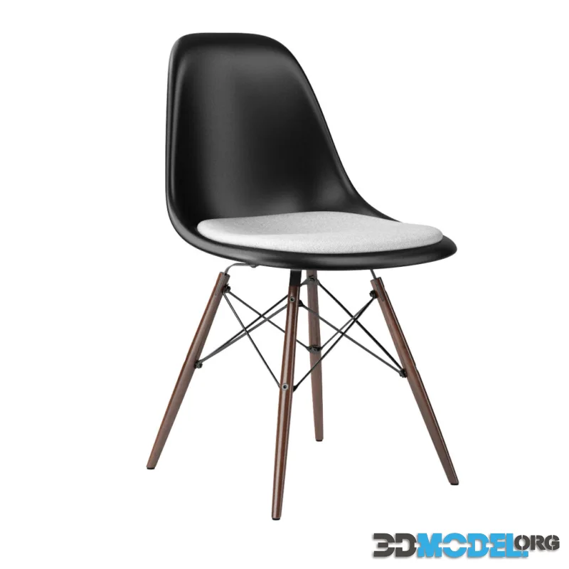 Eames Fiberglass Side Chair DSW Soft Seats by Vitra