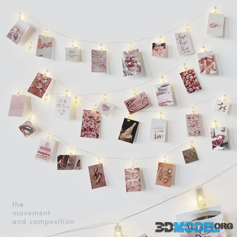 Editable photo garland love