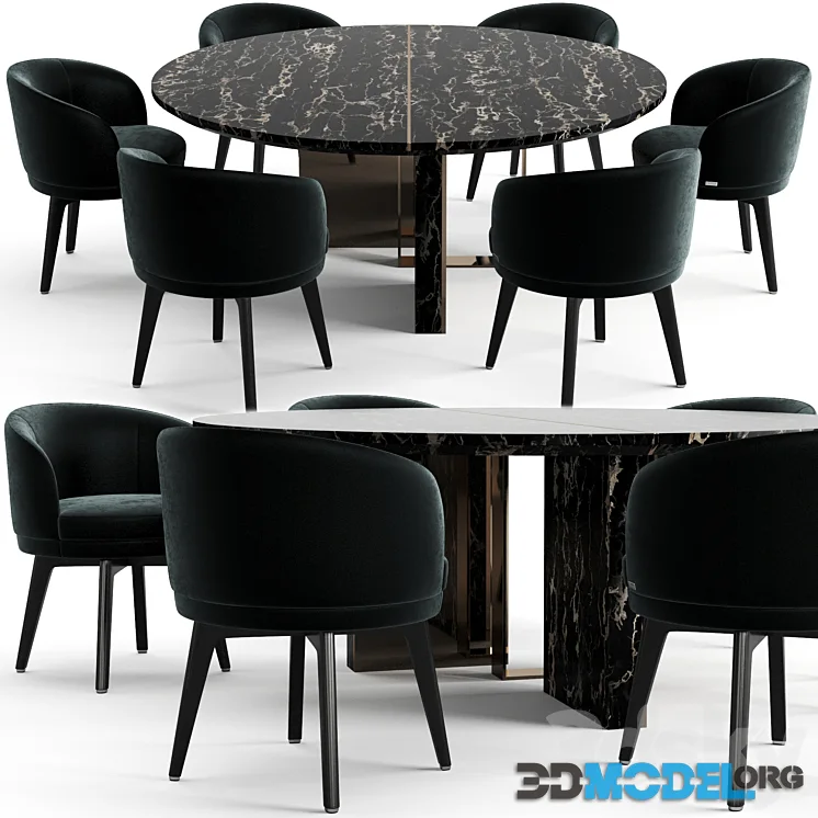 Fendi Casa Prisme Marble Table And Doyle Chair