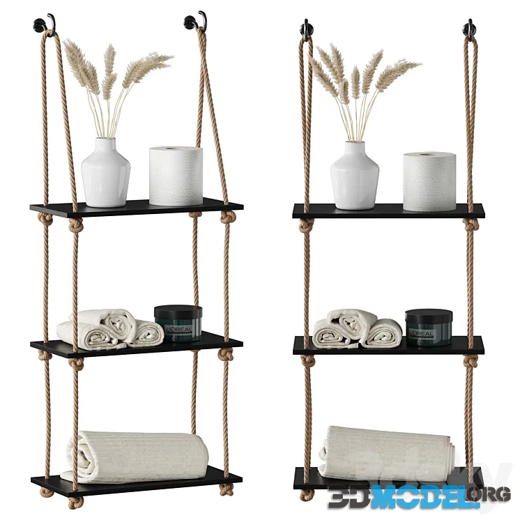 Hanging shelf with filling