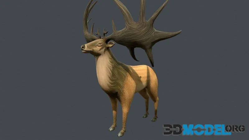 Irish Elk low-poly (PBR)