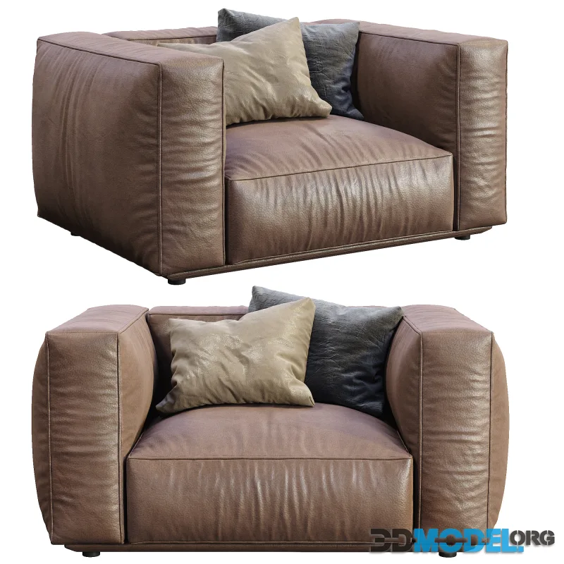 Marechiaro Leather Armchair By Arflex