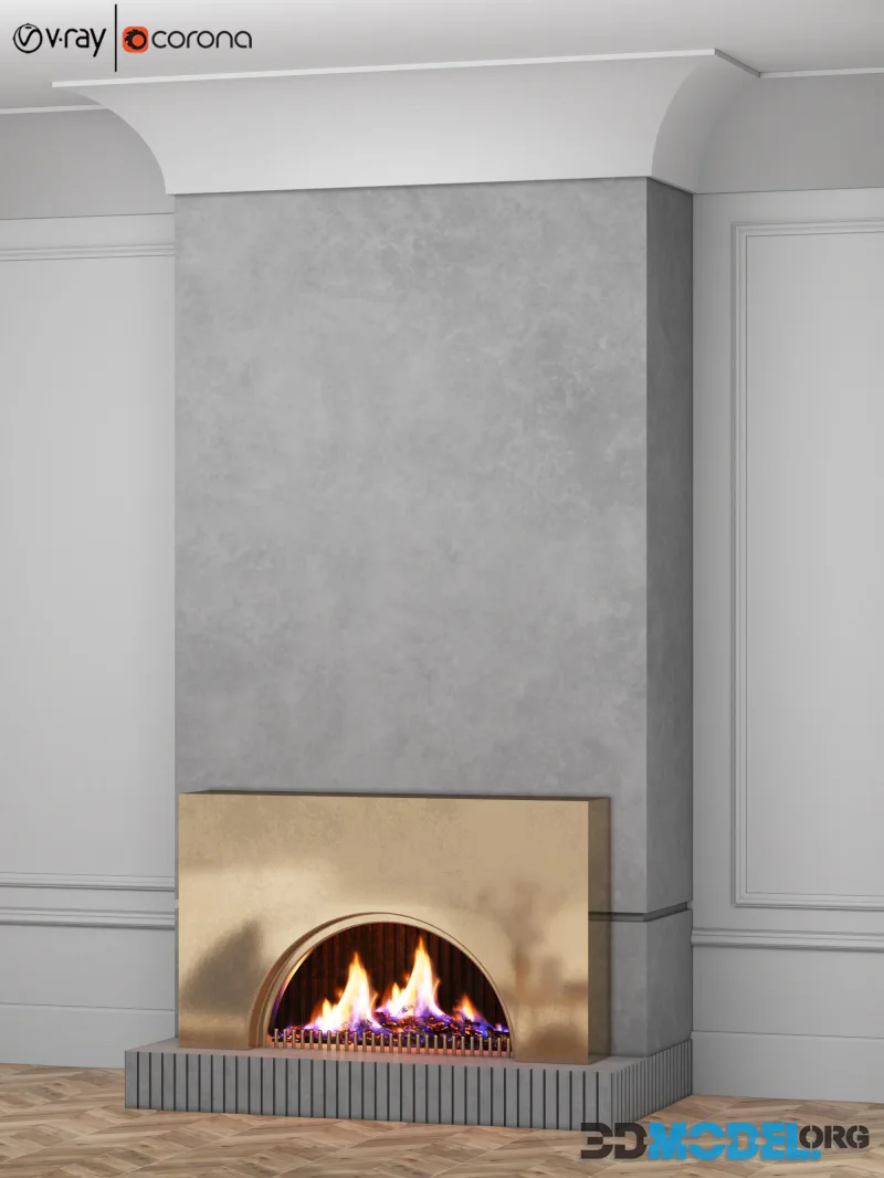 Metal, Concrete fire place
