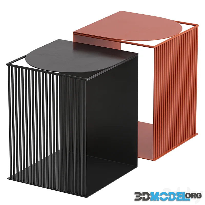 Metal coffee table Salem by La Redoute Interieurs in two colors, black and dark orange
