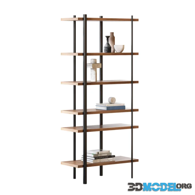 Milonga Walnut Bookcase by Miniforms