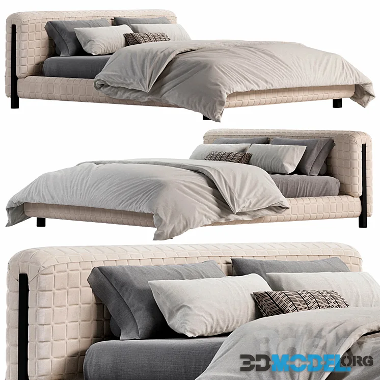 Modern King Upholstered Platform Bed Low Profile Cloud Bed Solid Wood Frame