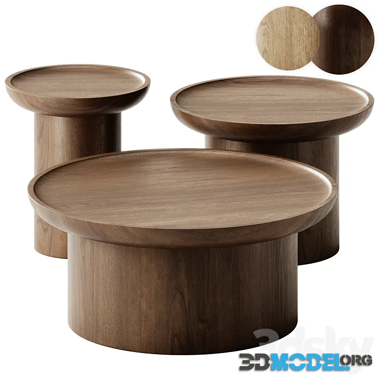 Modern Round Coffee Tables set by Martin and Brockett