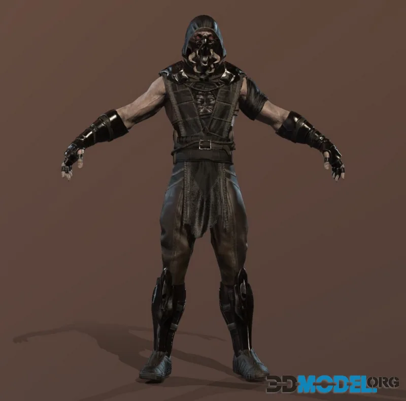 Ninja mortal kombat character bones low-poly (PBR)