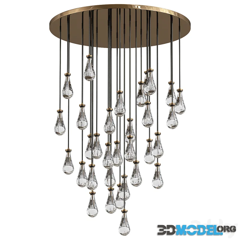 Raindrop Round Chandelier Light 60 by Yarelighting