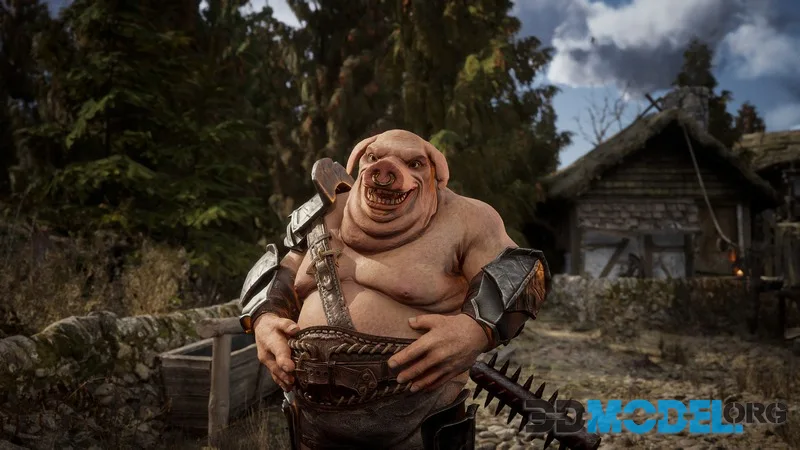 Realistic Hog 3D Character (PBR)