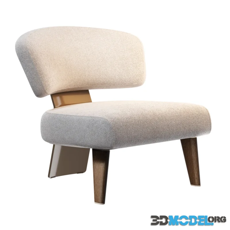 Reeves Wood Fabric Armchair by Minotti