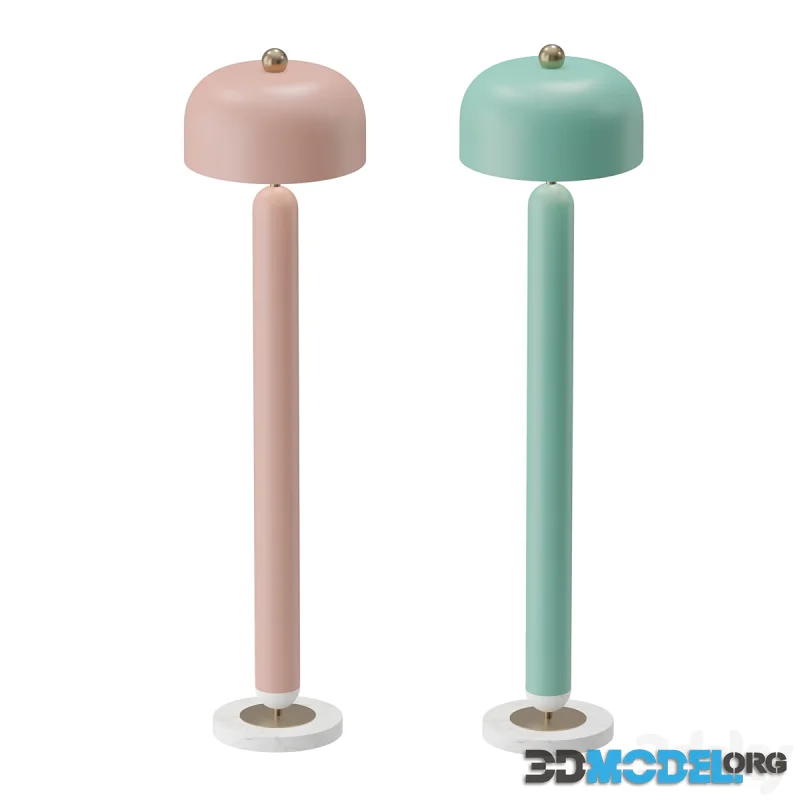 Scandinavian style floor lamp with cylindrical stand and marble base Lampatron MEET
