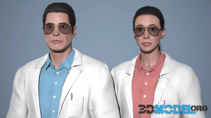 Scientist Character Pack low-poly (PBR)