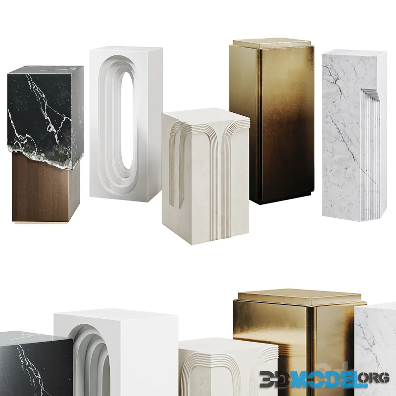 Set of pedestals for sculptures or plants
