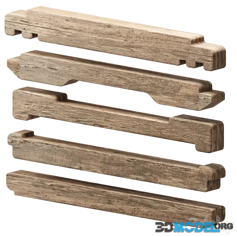set of wooden elements 1