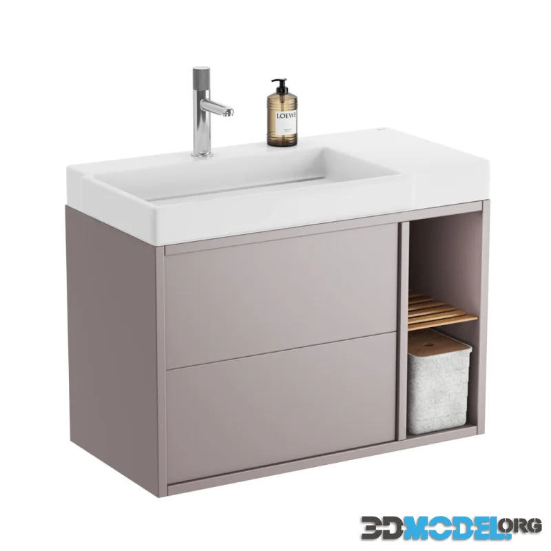 Tura Vanity Unit Light Noble Grey by Roca