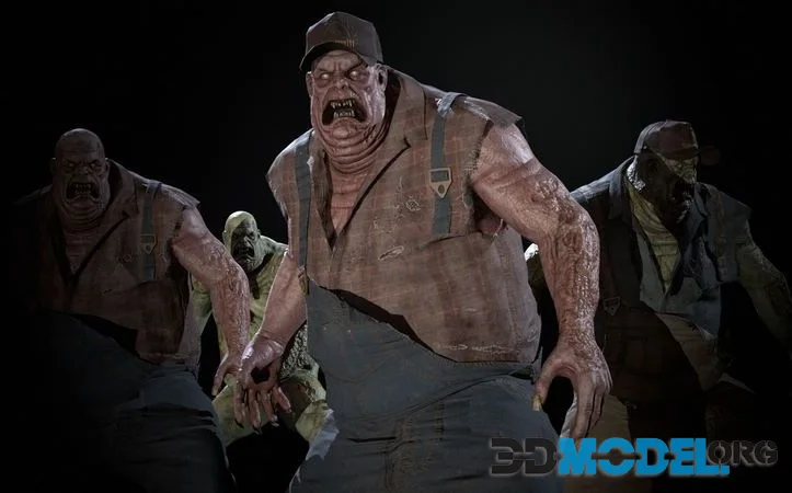 UrbanZombie2 unit2 for pack low-poly (PBR)