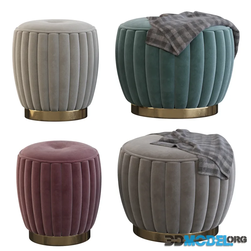 Velvet pouf
